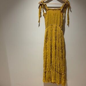 Yellow Smocked Maxi Dress